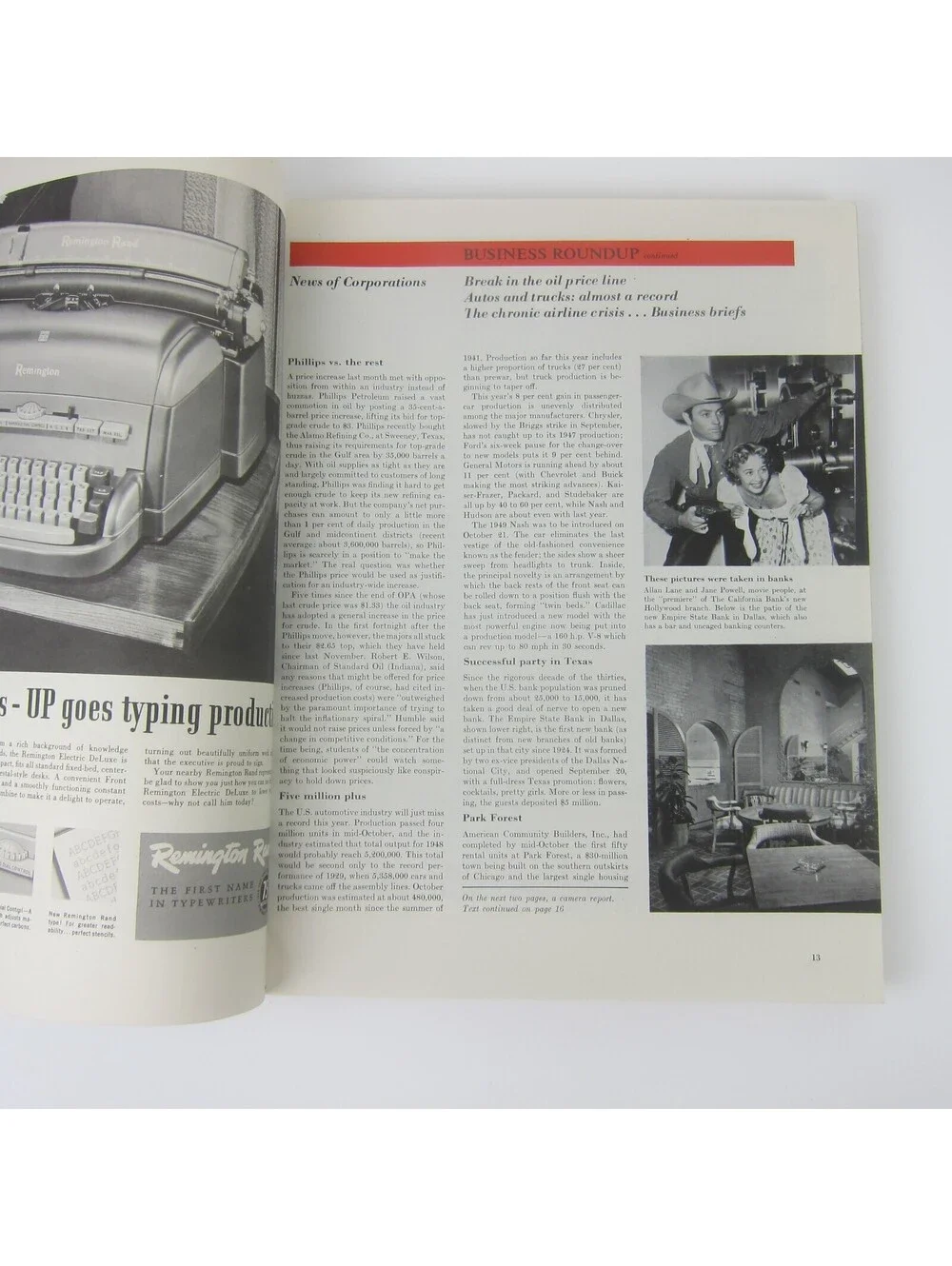 Vintage FORTUNE Magazine November 1948 Oldsmobile, Packard, Lincoln, Zippo Ads